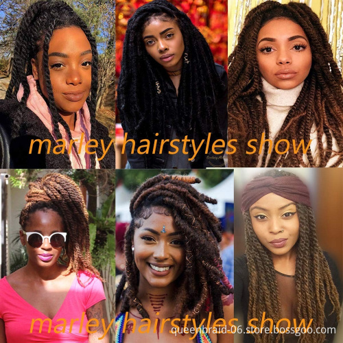 Marley Braids Hair Afropunk Kinky Curly Synthetic Braiding Fluffy Hair Crochet Braids Hair Natural Style